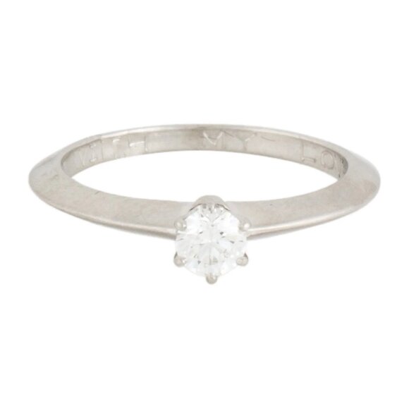 $2000 Authentic Tiffany & Co. Diamond Solitaire Platinum Ring VSI size 4.75 5 US - Picture 3 of 8